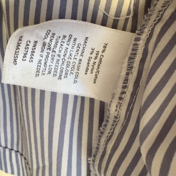 BLUE/WHITE STRIPED RUFFLE TOP - Picture 2 of 4